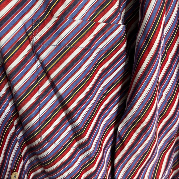 Tommy Hilfiger Button Up Shirt Striped Flag Logo Long Sleeve Multicolor Size 2XL - Picture 2 of 13